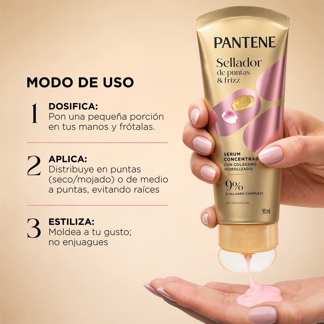 Modo de uso, 1 dosifica, 2 aplica, 3 estiliza
