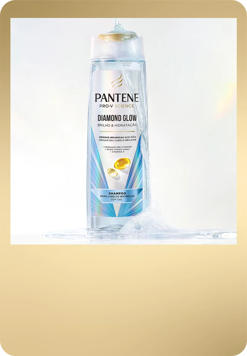 SHAMPOO PANTENE PRO-V DIAMOND GLOW BRILHO E HIDRATAÇÃO 300 ML