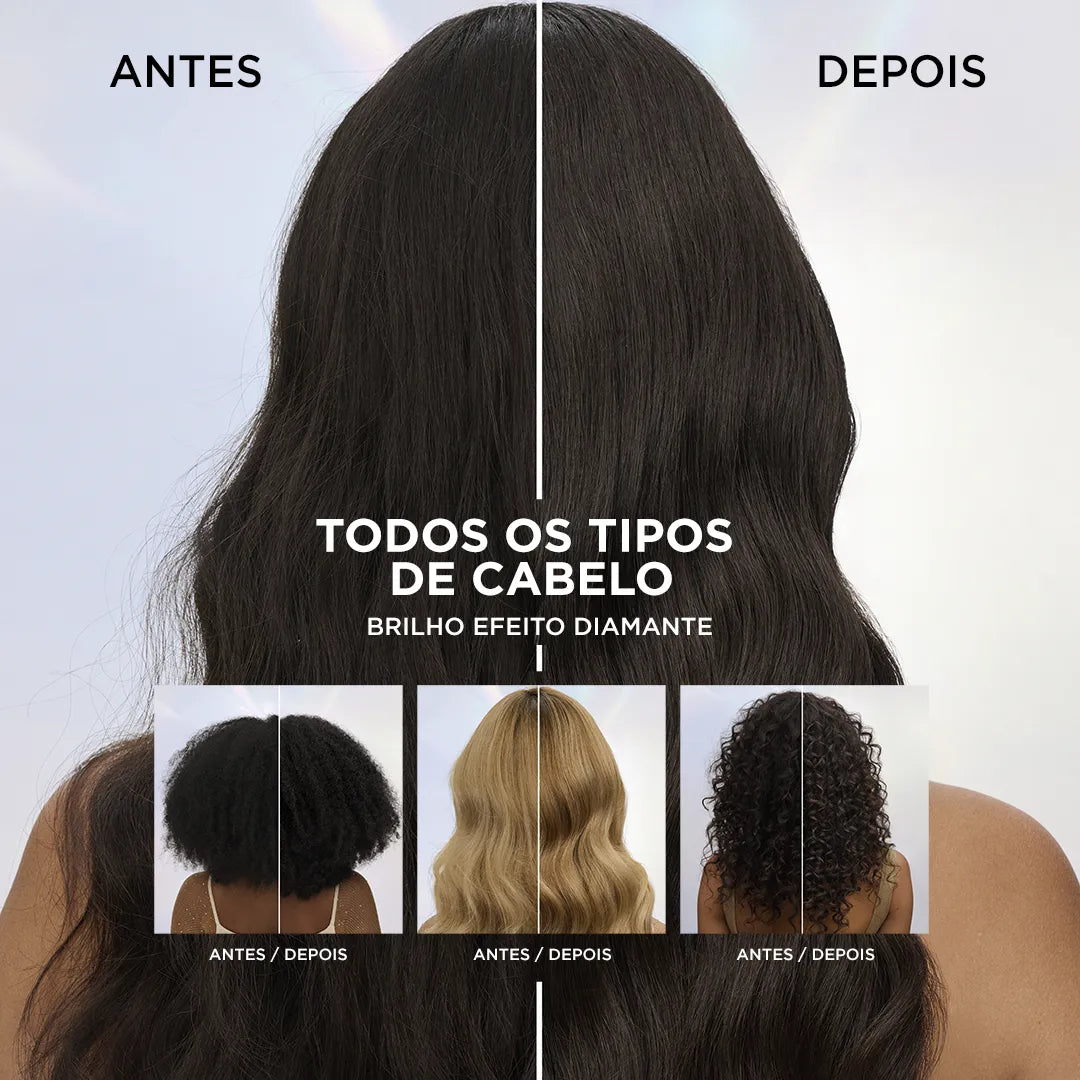 Antes e depois de usar os produtos Diamond Glow