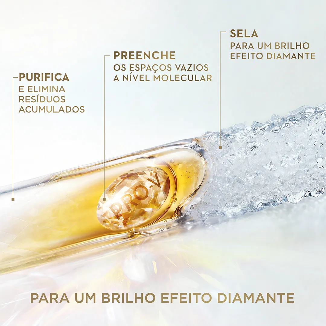 Diamond Complex: purifica, preenche os espaços vazios a nível molecular e sela para um brilho efeito diamante