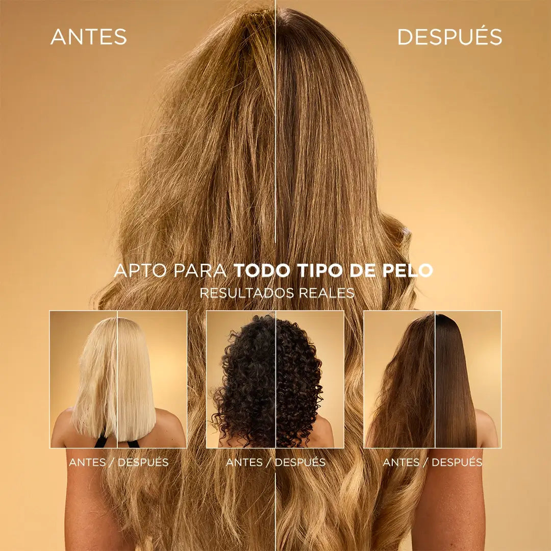 Apto para todo tipo de cabello, comparación de tipos de cabello antes y después de usar productos Molecular bond repair