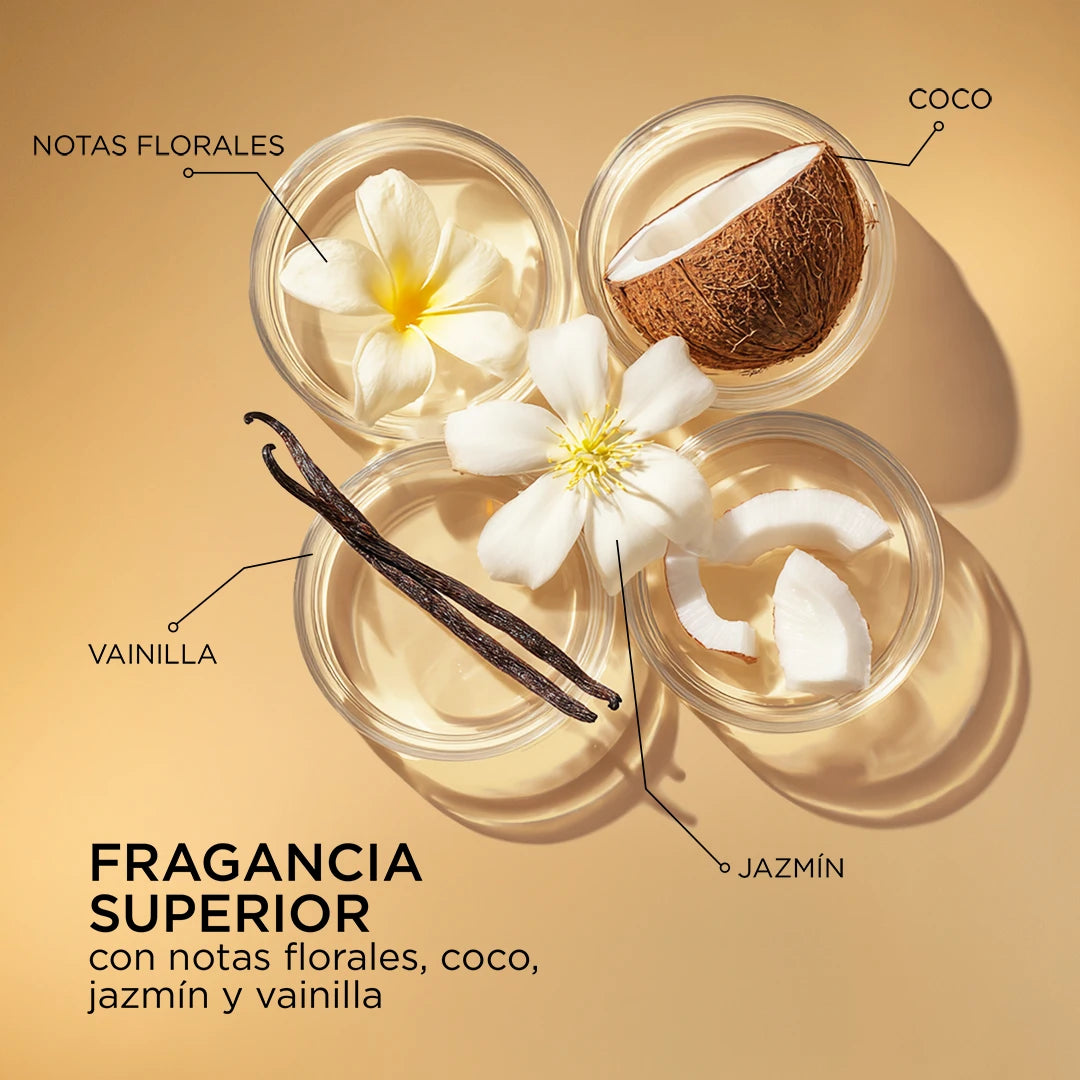Productos Molecular Bond repair con fragancia floral, coco, jazmin y vainilla