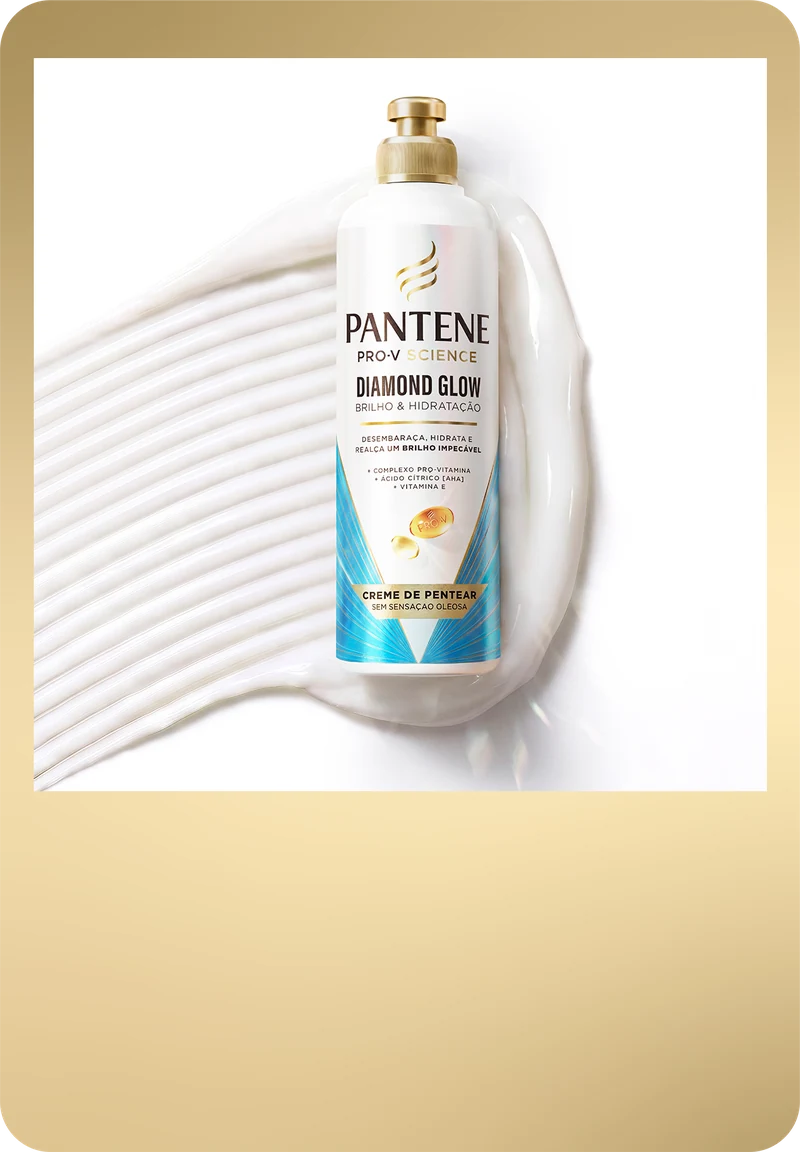 CREME PARA PENTEAR PANTENE PRO-V DIAMOND GLOW BRILHO E HIDRATAÇÃO 240 G